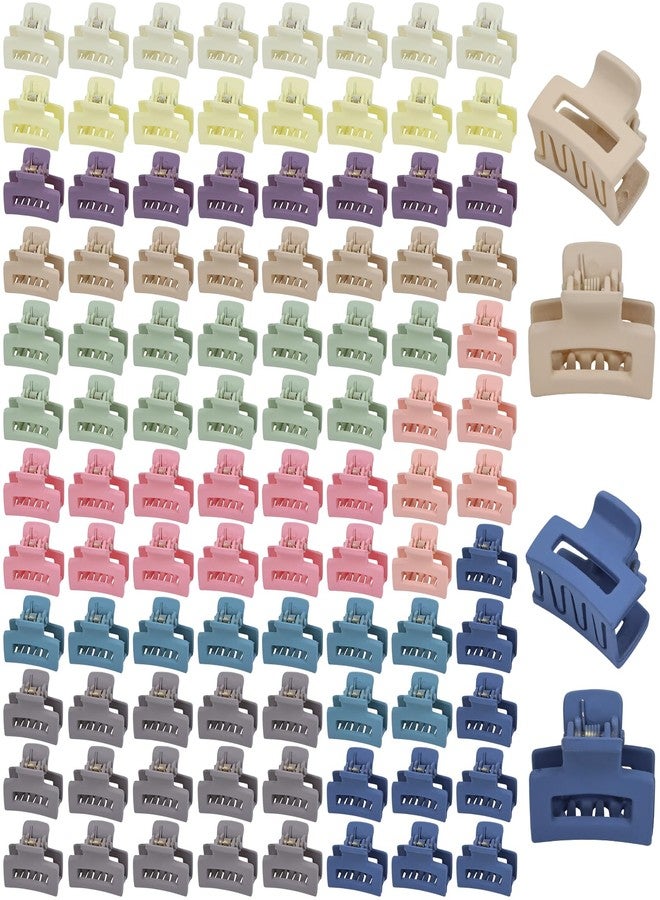 Dizila 100 Pieces 2.5cm/0.1" Candy Color Small Non-slip Rectangle Plastic Hair Claws Clips Mini Hair Clamps Barrettes Hair Accessories for Women Girls Teens Kids - Image 1